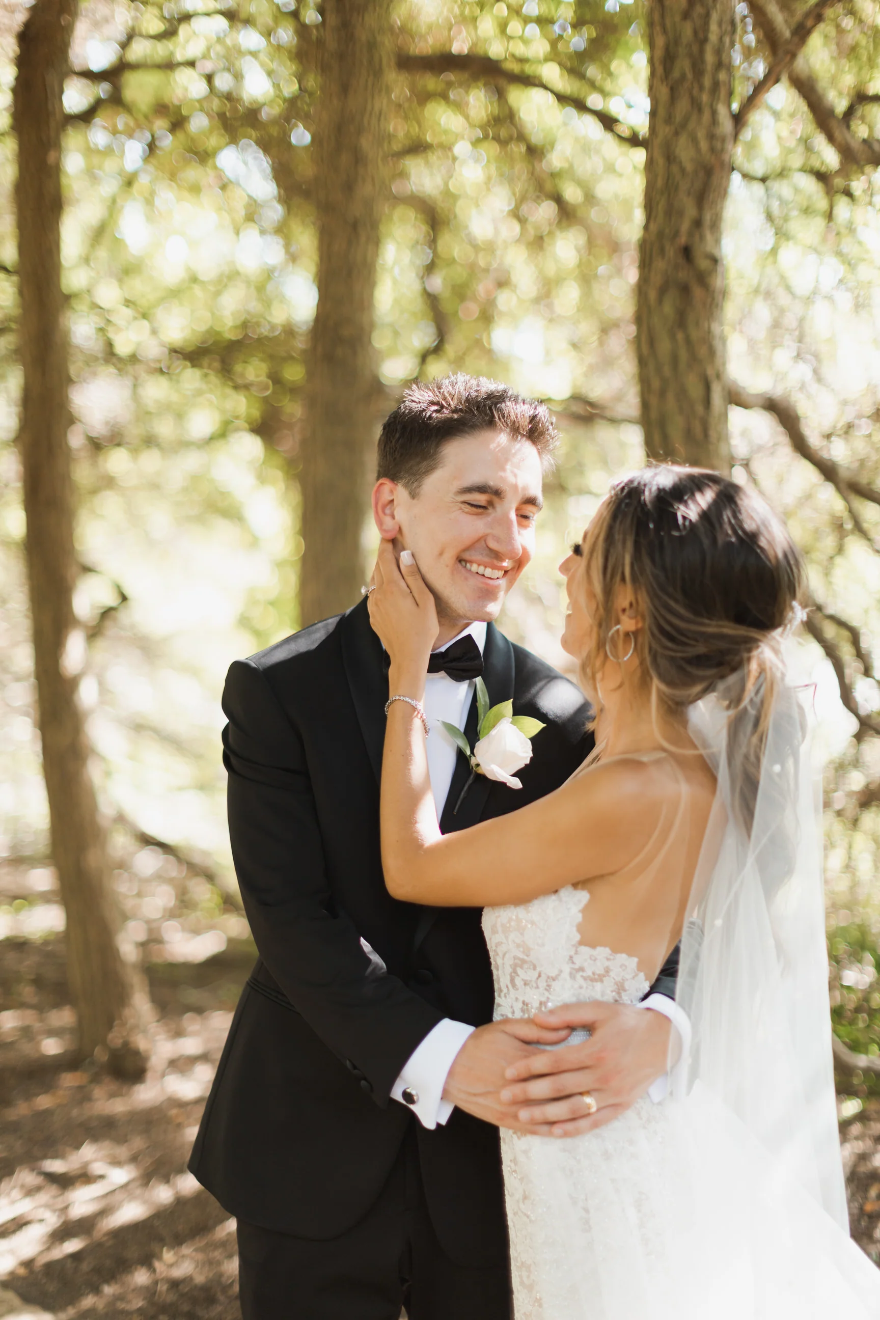 Ponytail Wedding Veil Hair Tie with Scattered Pearls - Studio 3 Twenty One LLC