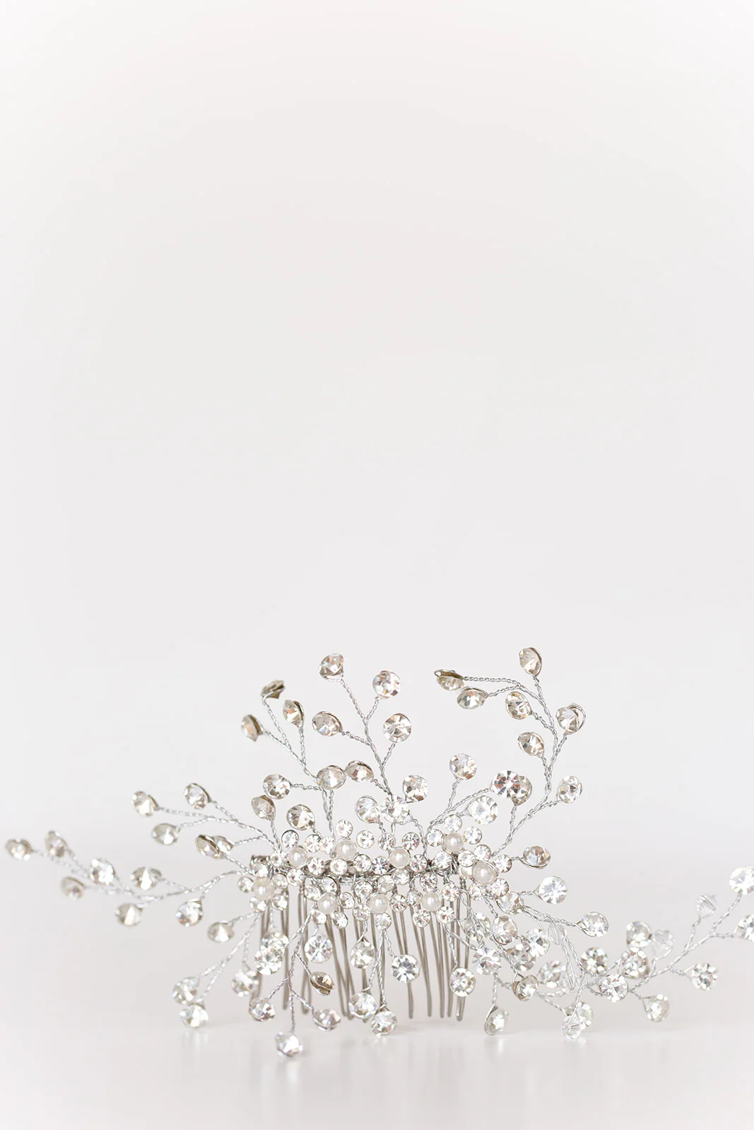 Rhinestone Wedding Hair Comb with Pearls - Studio 3 Twenty One LLC