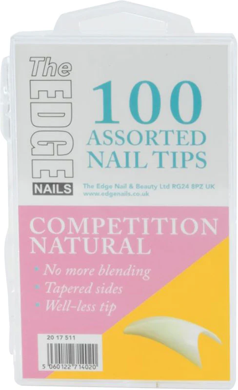 The Edge Natural Competition Nail Tips, Sizes 1-10 - Pack of 100 - Studio 3 Twenty One LLC