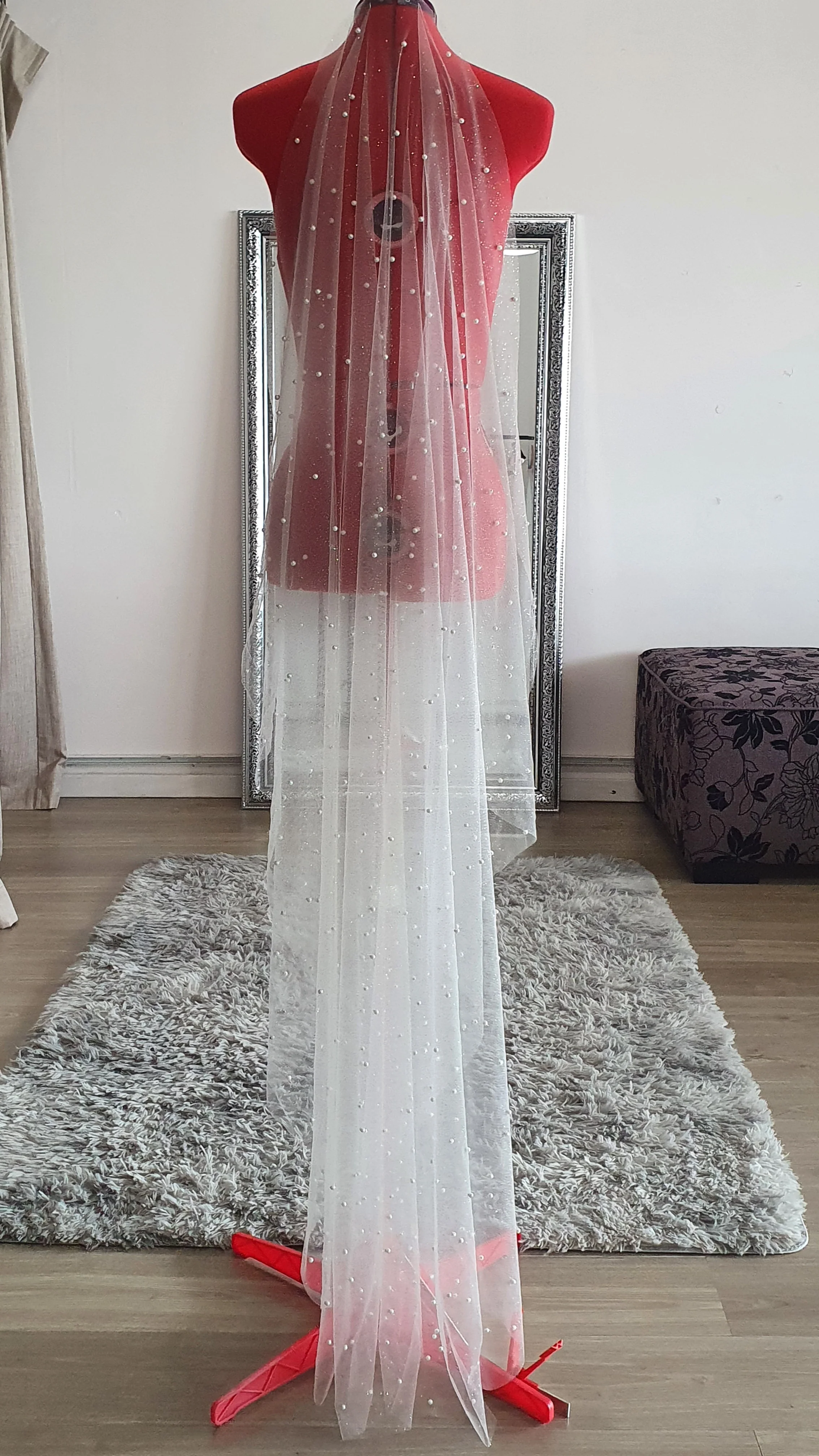 Shimmery Sparkly Pearl Veil - Studio 3 Twenty One LLC