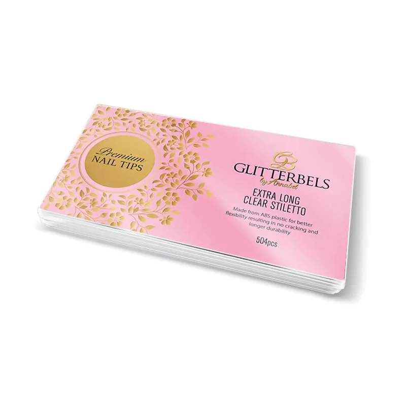 Glitterbels Clear Pinched Square Nail Tips (504 Pack) - Studio 3 Twenty One LLC