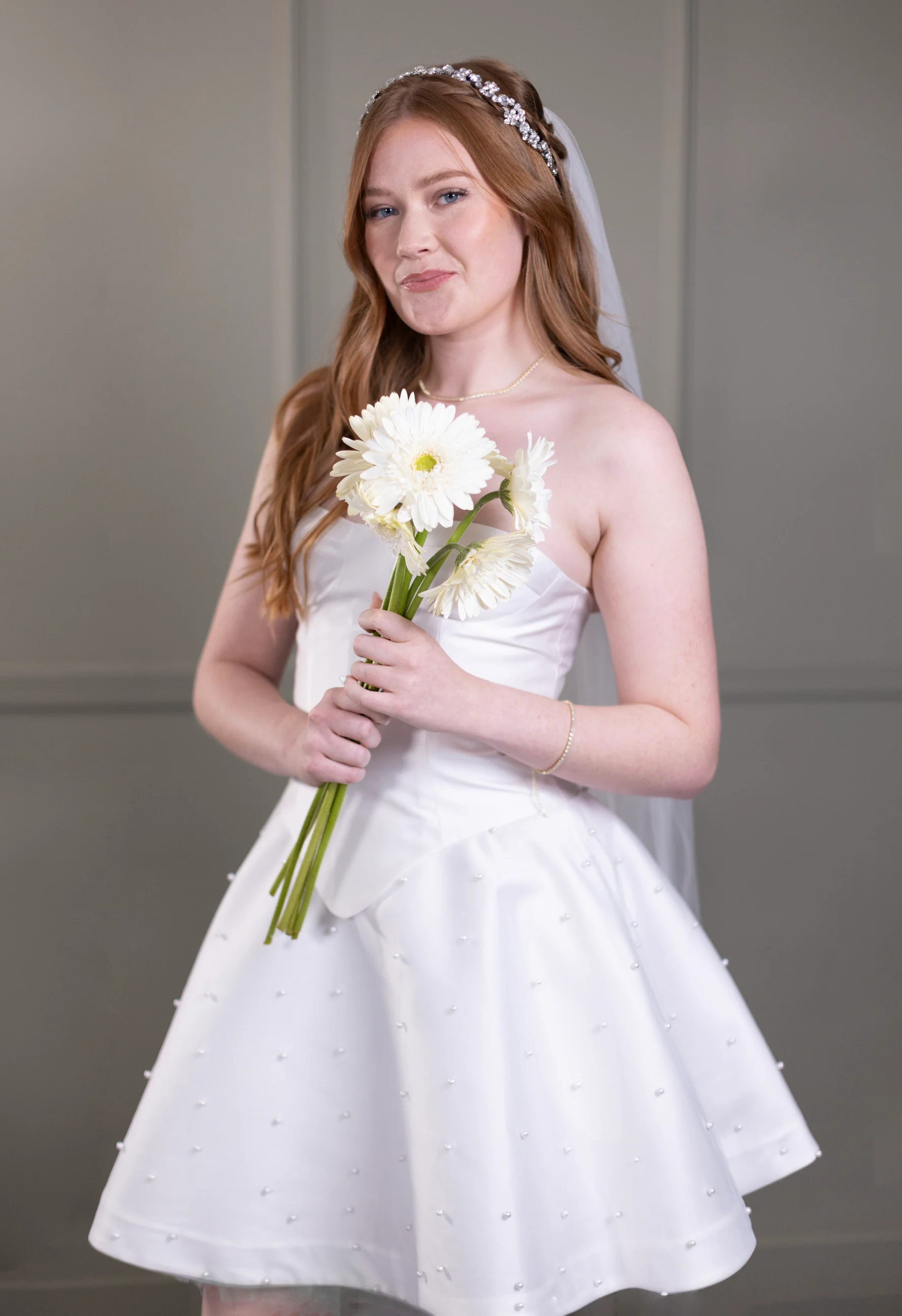 Rhinestone Crystal Bridal Headband, Silver Vine and Flower Hair Chain - Studio 3 Twenty One LLC