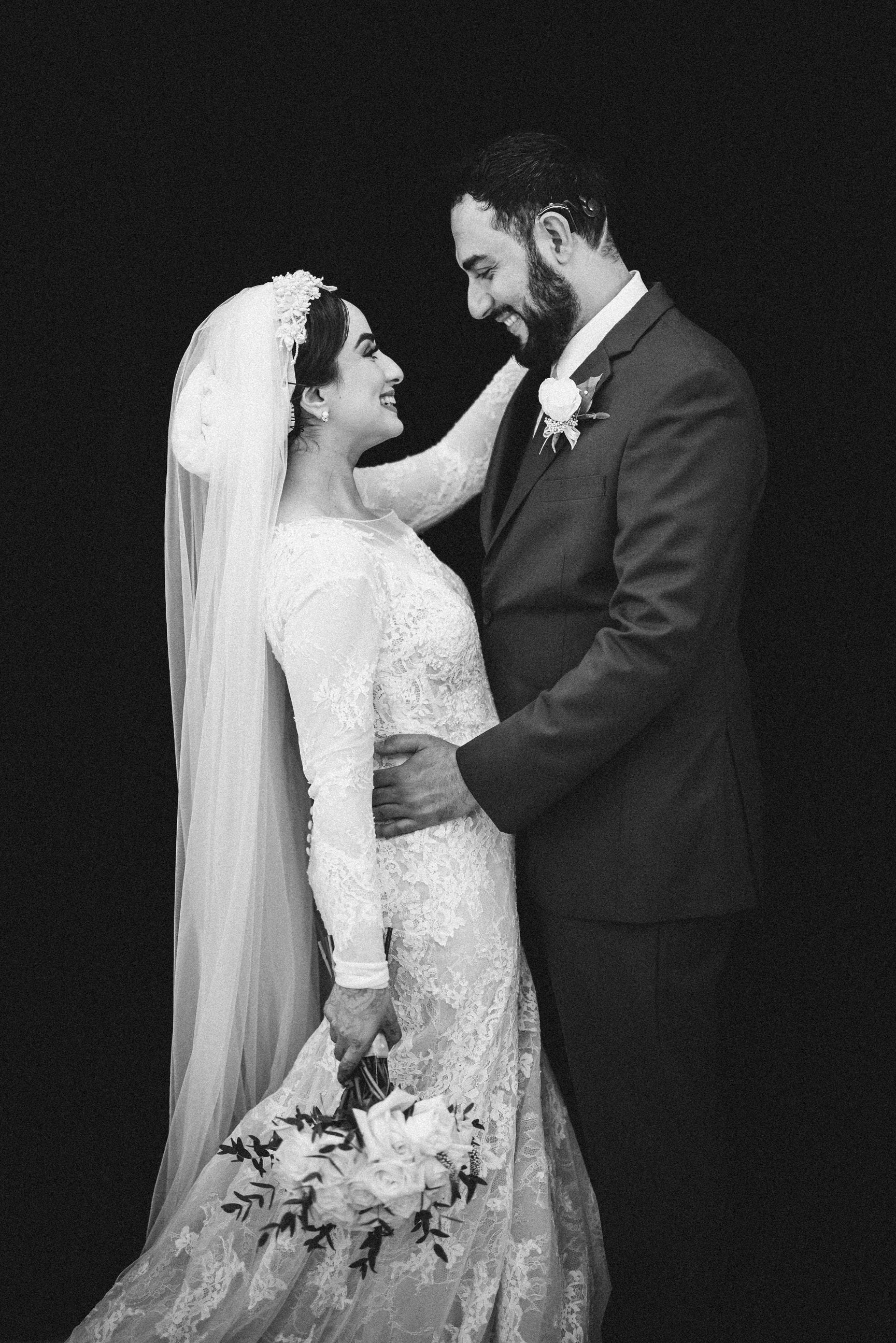 Pearl and Lace Headband Bridal Veil: Turban Headpiece - Studio 3 Twenty One LLC