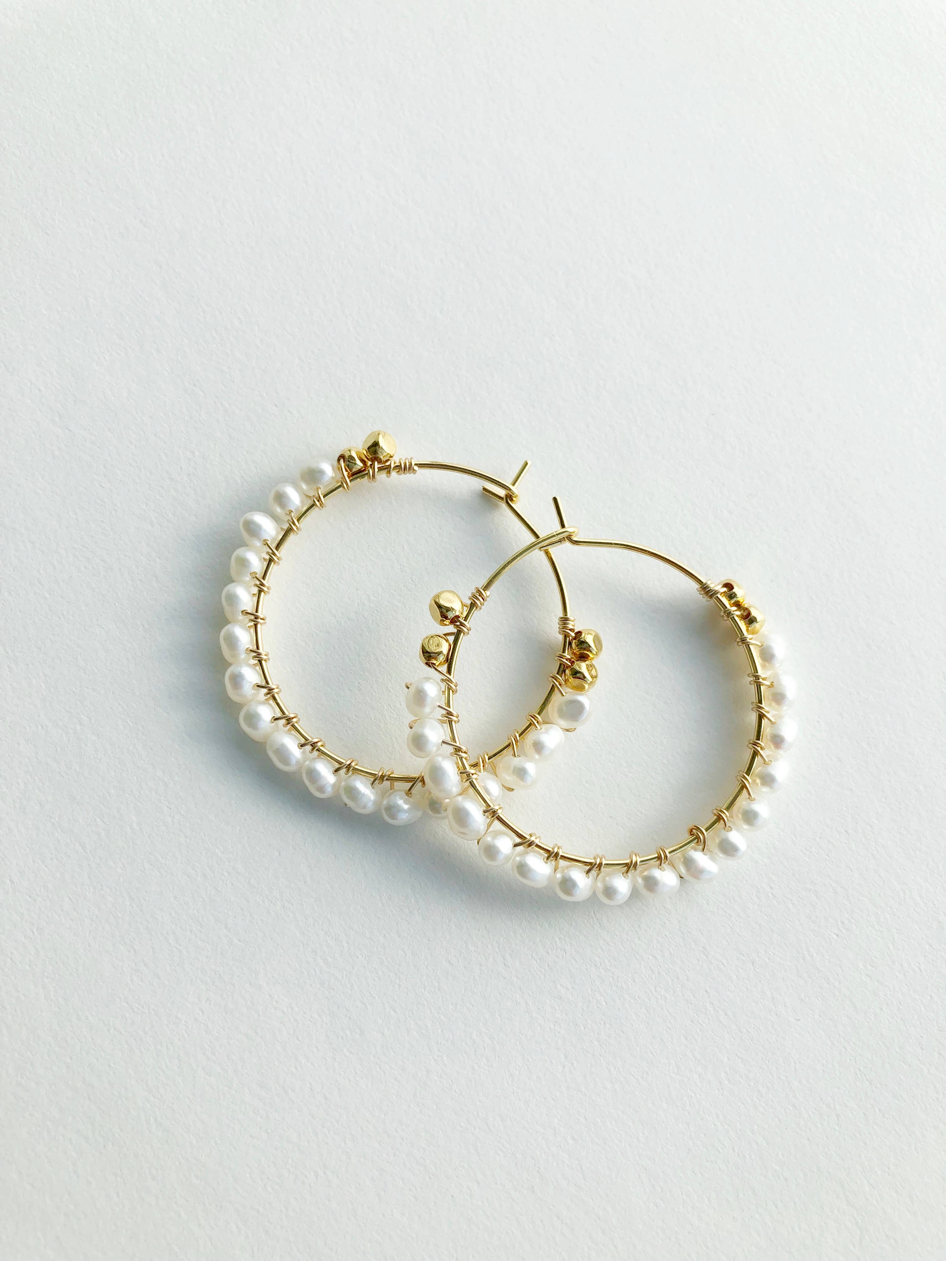 Pearl Wrap Hoop Earrings - Studio 3 Twenty One LLC
