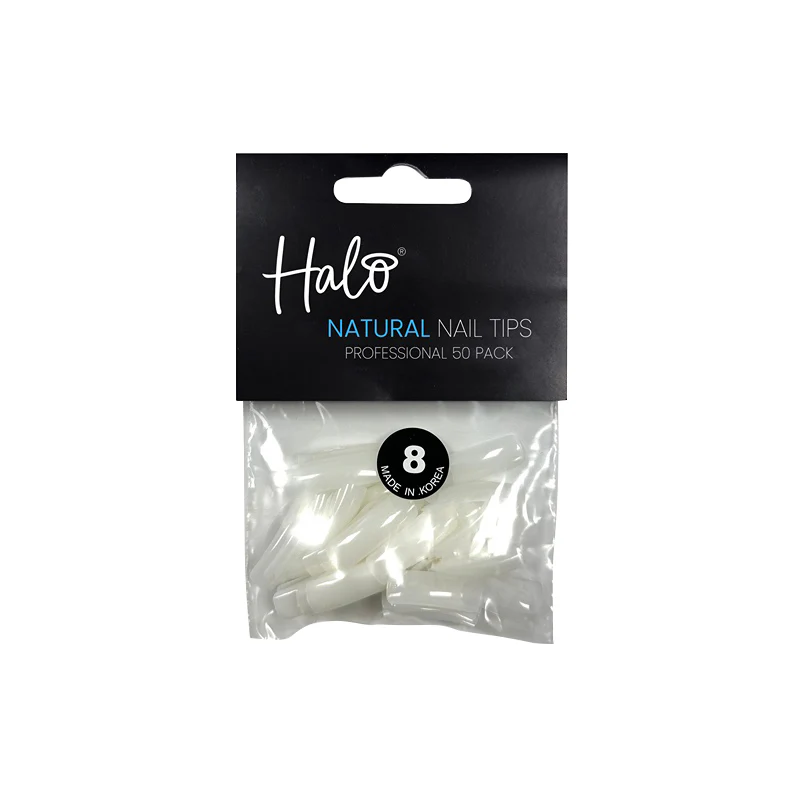 Halo Pure Nails Natural ABS Nail Tips Size 8 - Pack of 50 - Studio 3 Twenty One LLC