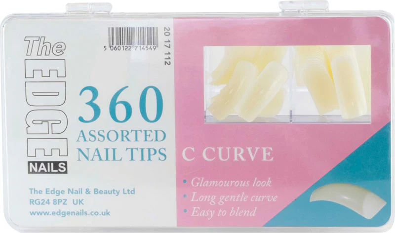 The Edge Big 'C' Curve Nail Tips, Sizes 1-10 - Pack of 360 - Studio 3 Twenty One LLC